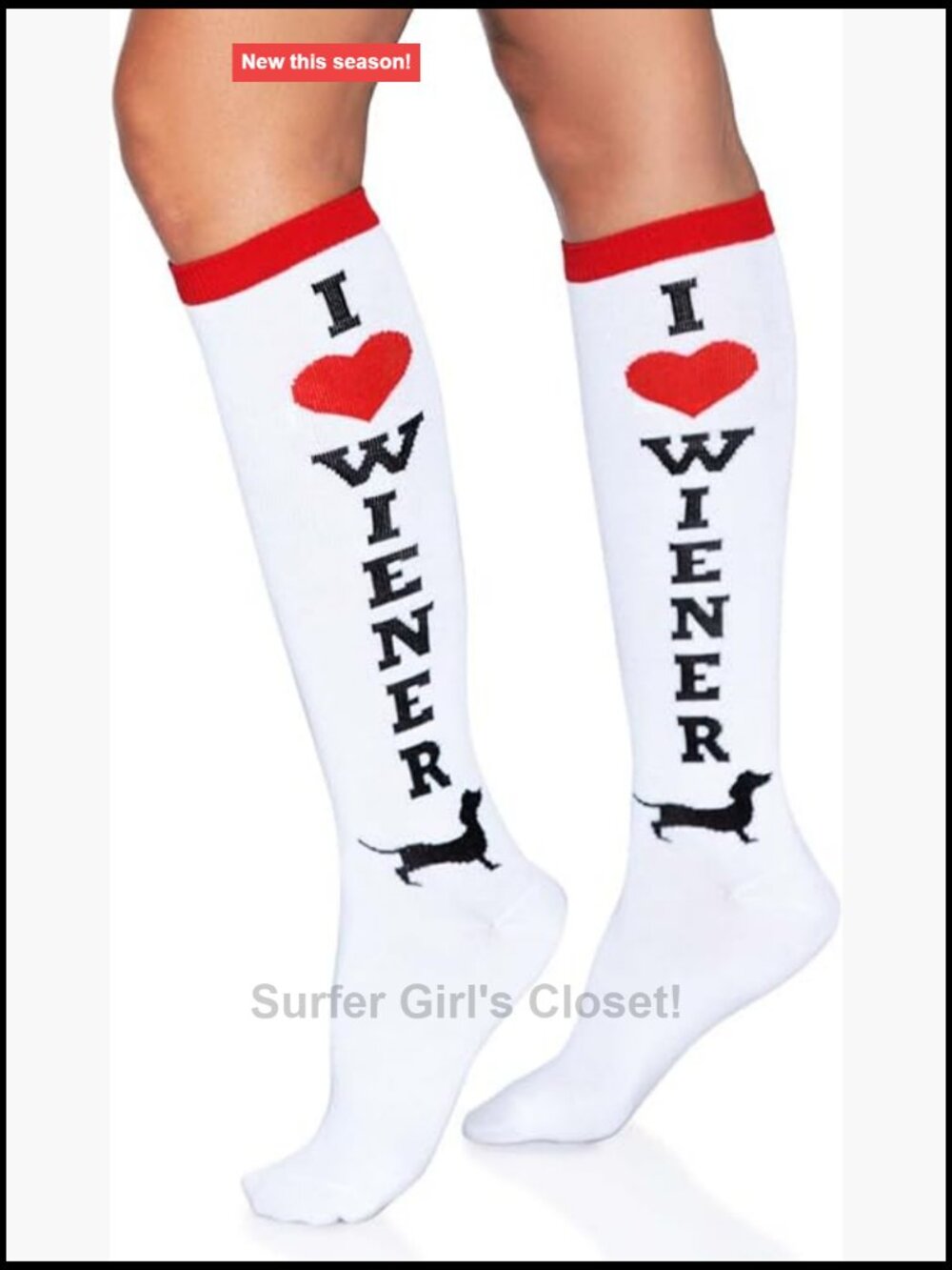Wiener Dog Knee High Socks for Women Novelty Casual Party Socks